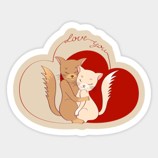 Cat love Sticker